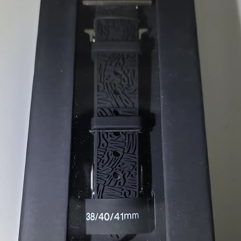 Steve Madden Black Silicone Strap Band for Apple Watch 38/40/41mm